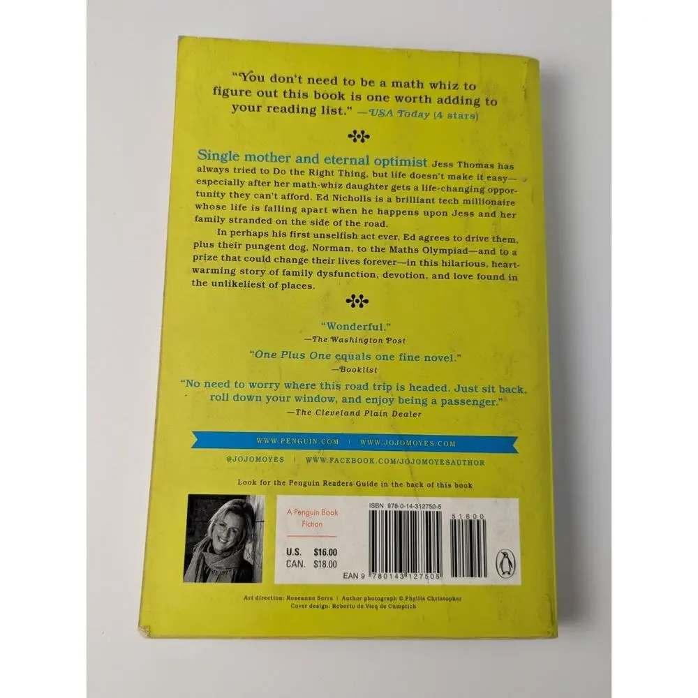 One Plus One : A Novel by Jojo Moyes (2015, Trade Paperback)
